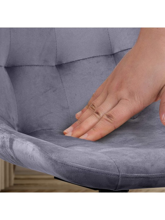 Set 2 scaune din catifea Merna, gri închis