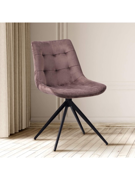 Set 2 scaune din catifea Merna, maro