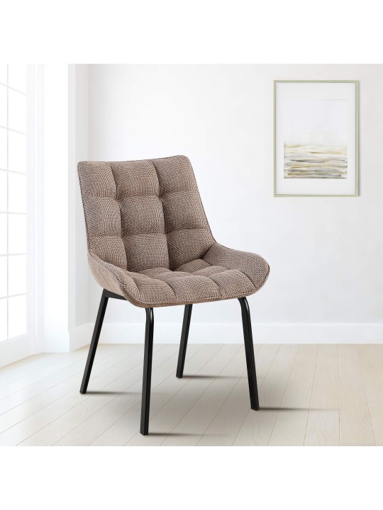 Set 2 scaune Saranda stofa, maro pământiu