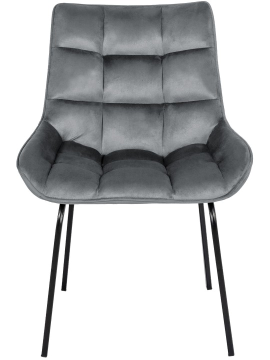 Set 2 scaune Saranda catifea, gri închis