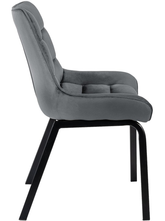 Set 2 scaune Saranda catifea, gri închis