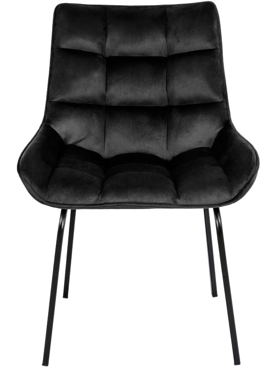 Set 2 scaune Saranda catifea, negru