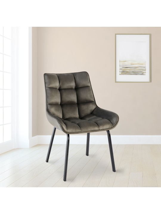 Set 2 scaune Saranda catifea, antracit