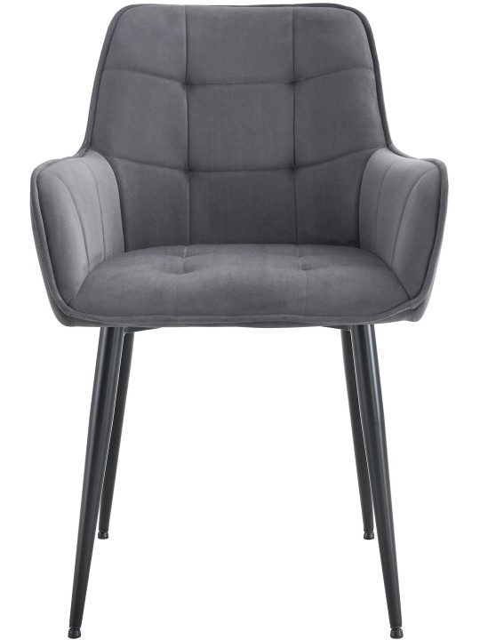 Set 2 scaune de sufragerie din catifea Ferndale, gri închis