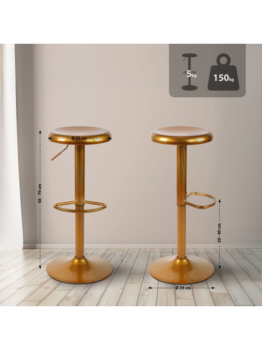 Scaun de bar Williston, auriu