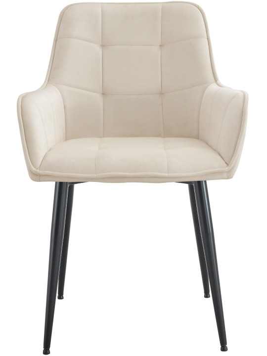 Set 2 scaune de sufragerie din catifea Ferndale, crem