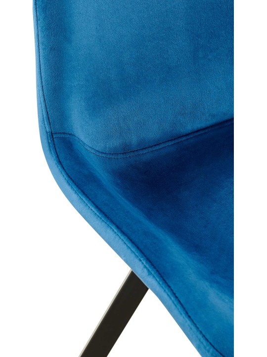 Set 2 scaune de sufragerie catifea Lewes, albastru închis