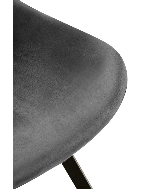 Set 2 scaune de sufragerie catifea Lewes, gri închis