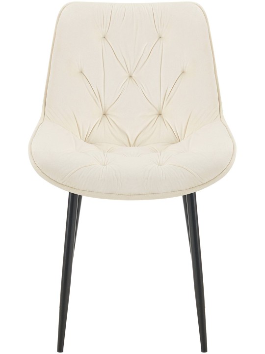 Set 2 scaune de sufragerie Wallace catifea, crem