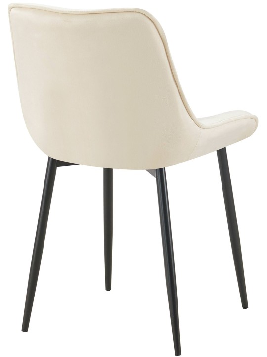 Set 2 scaune de sufragerie Wallace catifea, crem