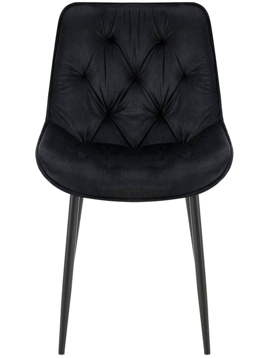 Set 2 scaune de sufragerie Wallace catifea, negru