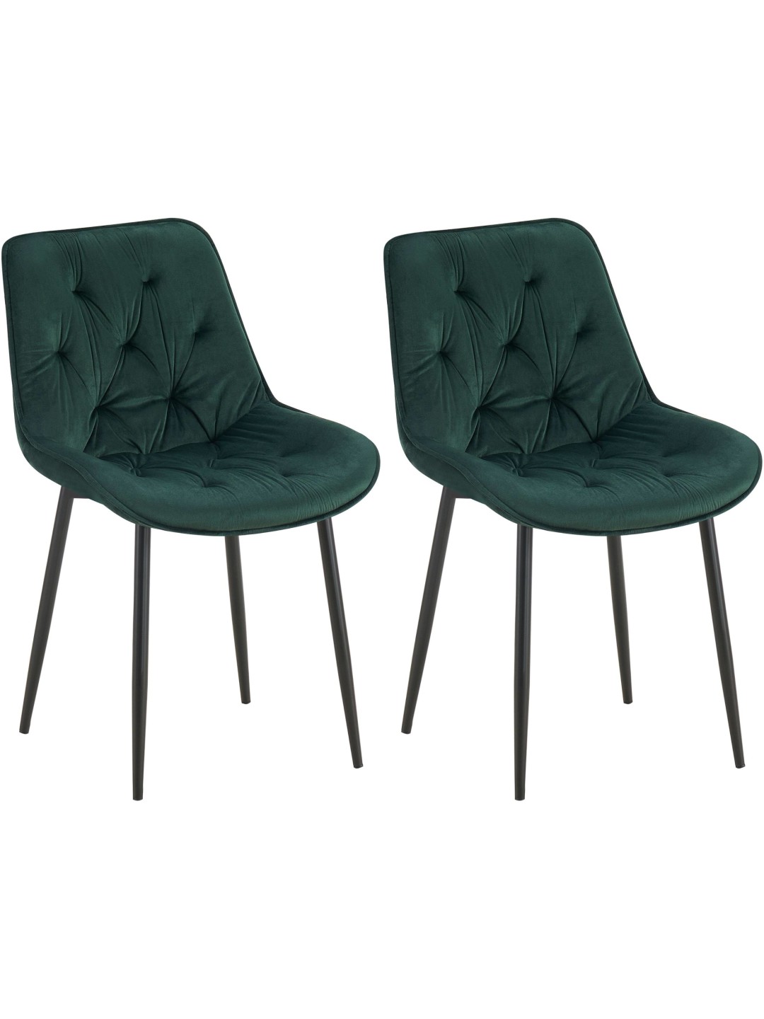 Set 2 scaune de sufragerie Wallace catifea, verde