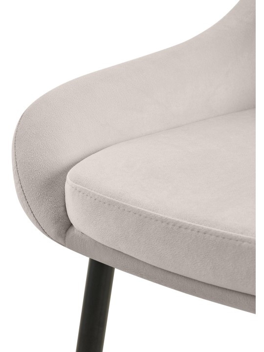 Scaun de sufragerie din catifea Elmira, gri