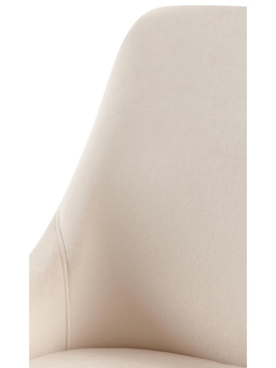 Scaun de sufragerie din catifea Elmira, crem