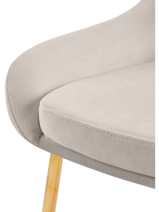 Scaun de sufragerie Elmira catifea auriu, gri