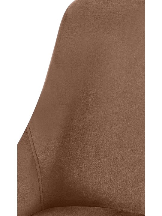 Scaun de sufragerie Elmira catifea auriu, maro