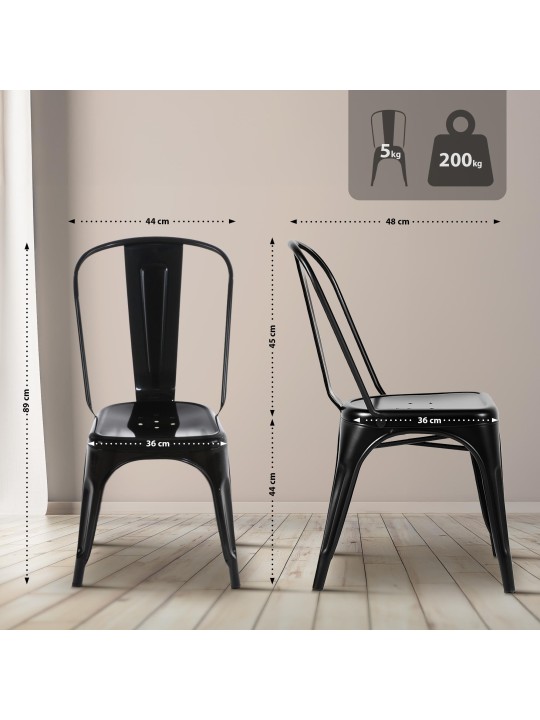 Scaun Benedict, negru