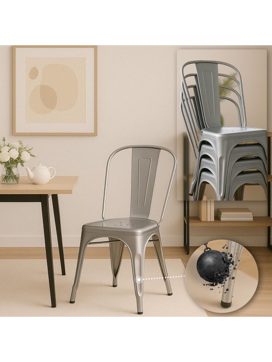 Scaun Benedict, argintiu Scaun Benedict, argintiu