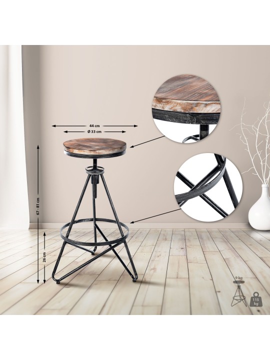 Set 2 scaune de bar Karla, argintiu Set 2 scaune de bar Karla, argintiu