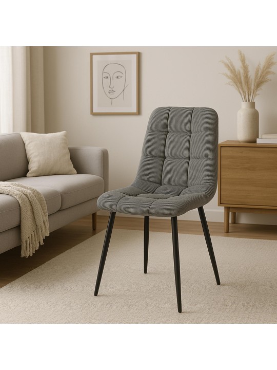 Scaun de sufragerie Antibes Cord, gri