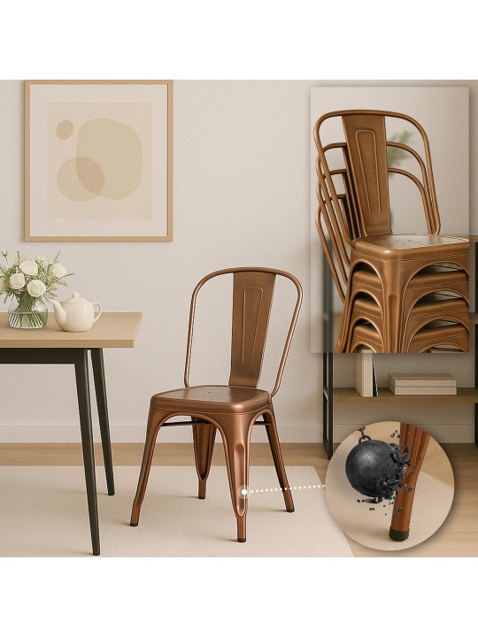 Set de 4 scaune Benedikt, cupru