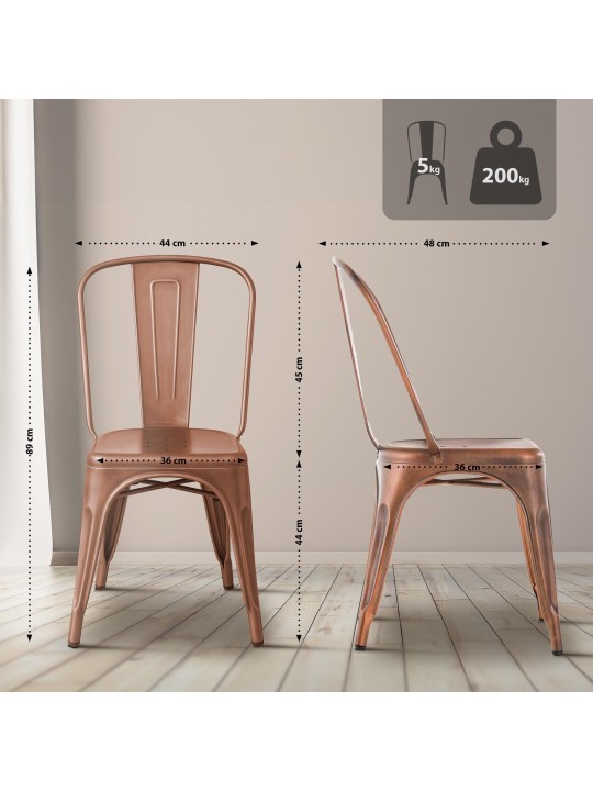 Set de 4 scaune Benedikt, cupru