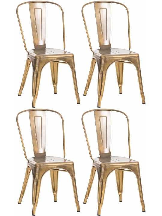 Set de 4 scaune Benedikt, auriu Set de 4 scaune Benedikt, auriu