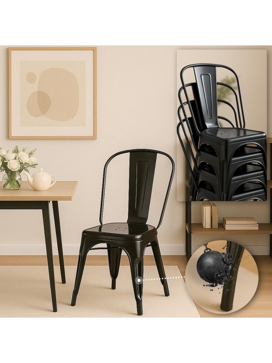 Set de 4 scaune Benedikt, negru