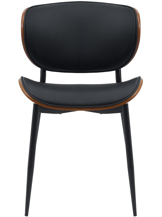 Set 2 scaune de sufragerie Enid imitatie piele, nuc/negru