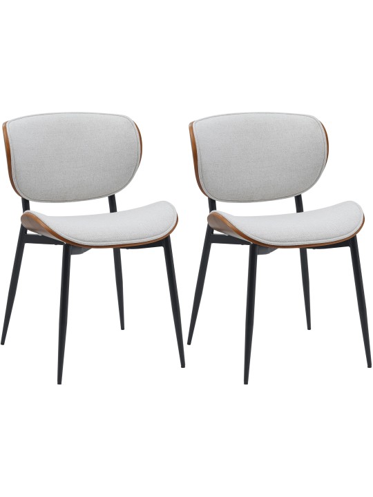 Set 2 scaune de sufragerie stofa Enid, nuc/crem Set 2 scaune de sufragerie stofa Enid, nuc/crem
