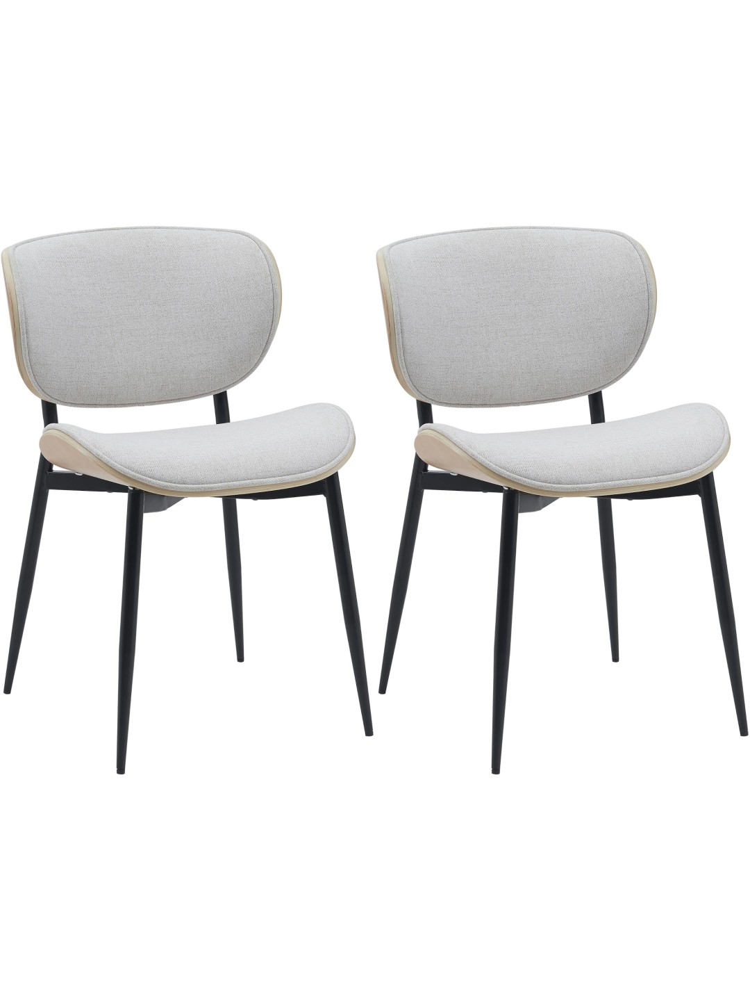 Set 2 scaune de sufragerie stofa Enid, natural/crem