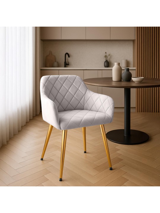 Set 2 scaune de sufragerie Monett catifea G, gri Set 2 scaune de sufragerie Monett catifea G, gri