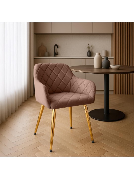 Set 2 scaune de sufragerie Monett catifea G, maro Set 2 scaune de sufragerie Monett catifea G, maro