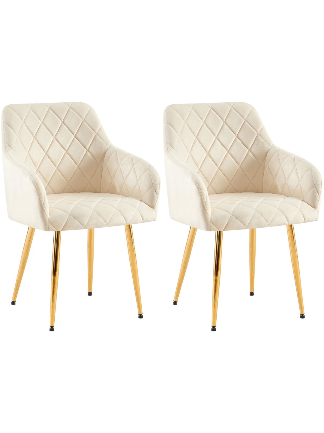 Set 2 scaune de sufragerie Monett catifea G, crem