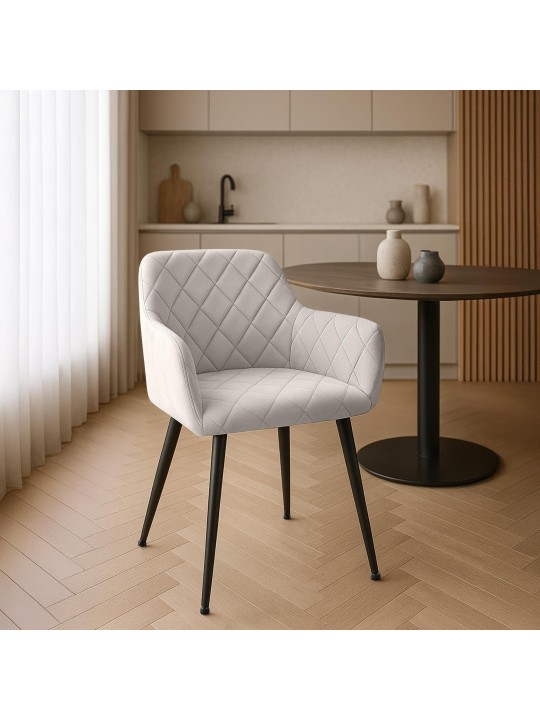 Set 2 scaune de sufragerie Monett catifea B, gri