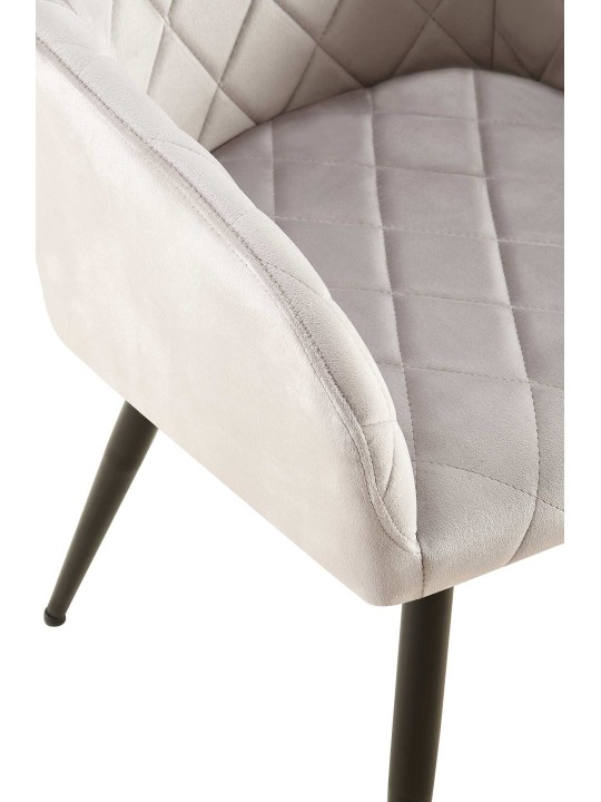 Set 2 scaune de sufragerie Monett catifea B, gri