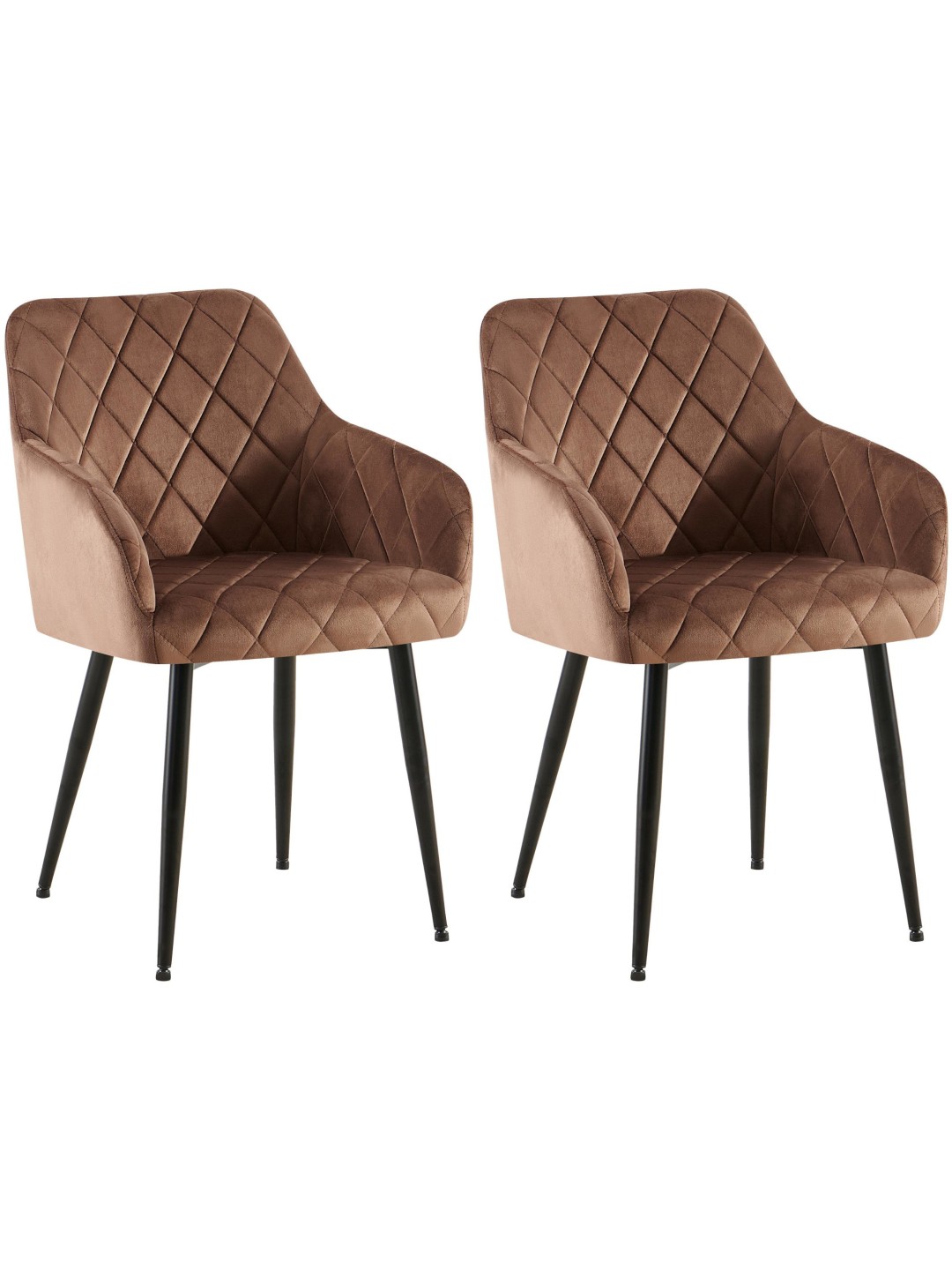 Set 2 scaune de sufragerie Monett catifea B, maro