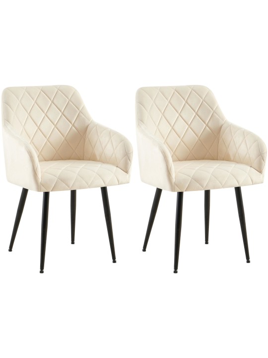 Set 2 scaune de sufragerie Monett catifea B, crem Set 2 scaune de sufragerie Monett catifea B, crem