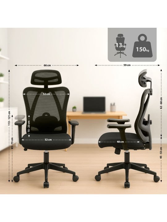 Scaun de birou Elisha, negru