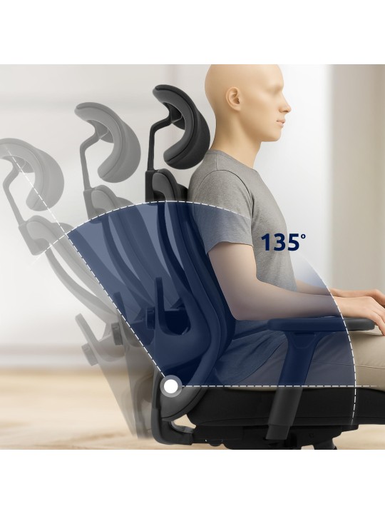 Scaun de birou Elisha, negru