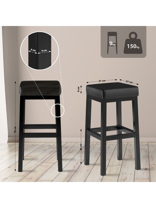 Scaun de bar Taylor B80, negru