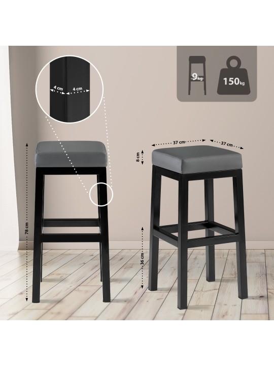 Scaun de bar Taylor B80, gri