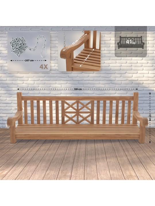 Bancă leagăn Farm 180 cm, tec