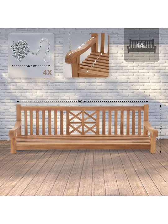 Bancă leagăn Farm 200 cm, tec