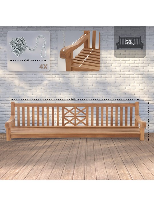 Bancă leagăn Farm 240 cm, tec
