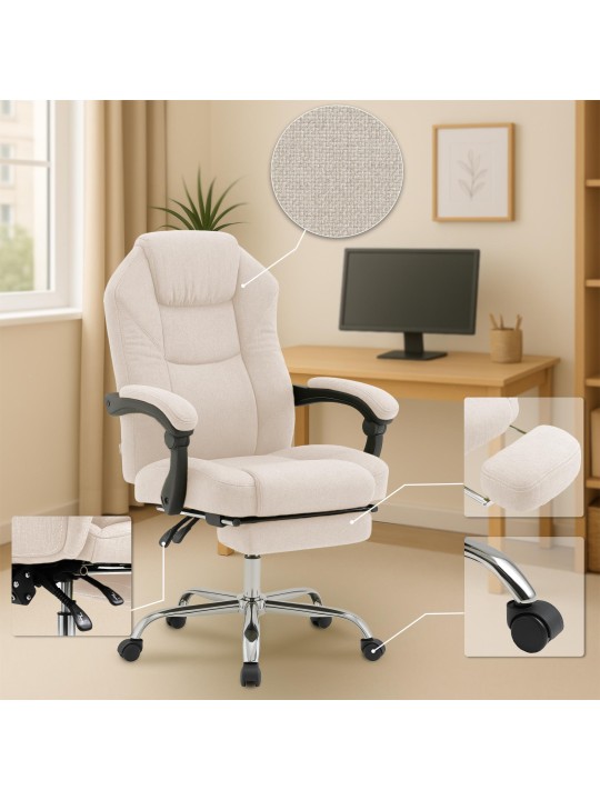 Scaun de birou Tesatura Castel, crem