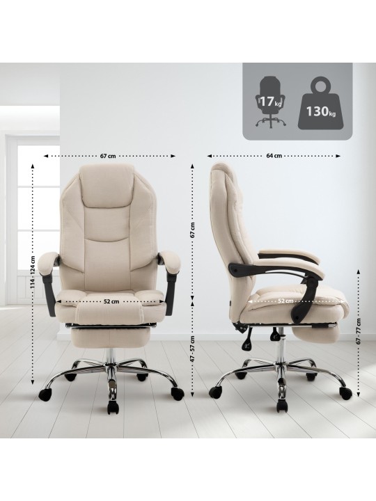 Scaun de birou Tesatura Castel, crem