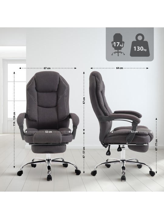 Scaun de birou Tesatura Castel, gri închis