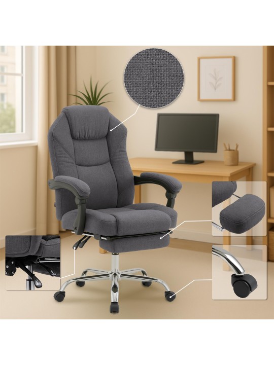 Scaun de birou Tesatura Castel, gri închis