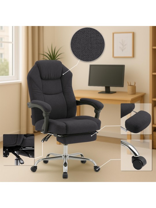 Scaun de birou Tesatura Castel, negru